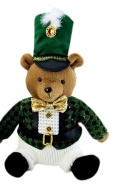 Teddy bear sitting 37cm in green suit (RF0519)-10%