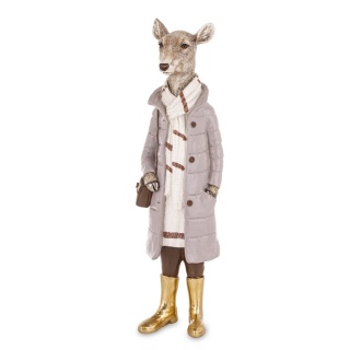 Pani renifer 36cm w płaszczu z torebką poliresing (181048)