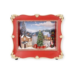 Scenka LED w ramce miasteczko 8 melodii bat.3xAA (TG79454)