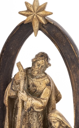 Święta Rodzina retro złota z gwiazdą, poliresing (170156)