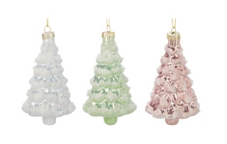 Glass Christmas tree bauble 12cm celadon (518343)