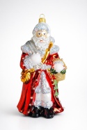 Christmas bauble: Santa Claus with a glitter basket (65) SE