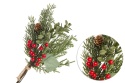 Bukiet mix gałązek z czerwonymi owocami dł. 32cm (OZB07329)