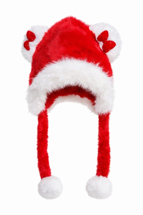 Czapka Mikołajkowa premium z uszami i kokardką (600161399)