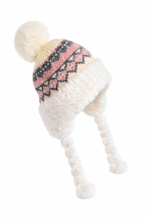 Czapka alpejska różowa z warkoczami (600150599)