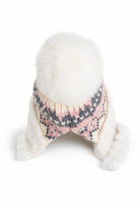 Czapka alpejska różowa z warkoczami (600150599)