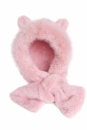 Czapka komin futrzak z uszami różowa (600165399)