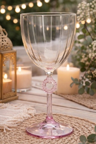 Wine glass 270ml colored glass yellow and pink (046000560)