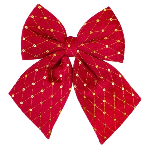 Kokarda średnia bordowa złote cekiny (181247) 18x24cm