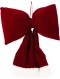 Burgundy velvet bow with white fur, large, 37x30cm (520067)