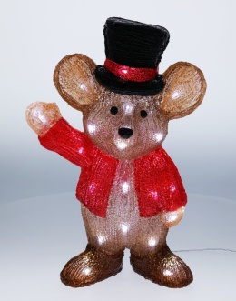 Myszka stojąca akryl LED bat.3xAA timer (AMC000360)