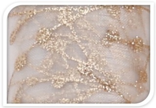 Organza white and gold twigs 30x500cm (523842)