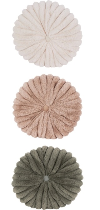 Round pillow 35cm khaki fur (518858)