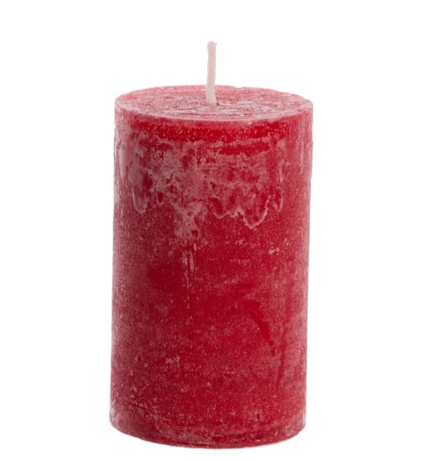 Świeca słupek rustykalny czerwony (SW05192) h:10x6cm