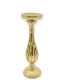Świecznik drewniany 24cm złoty przecierany niski (TG74270-2)