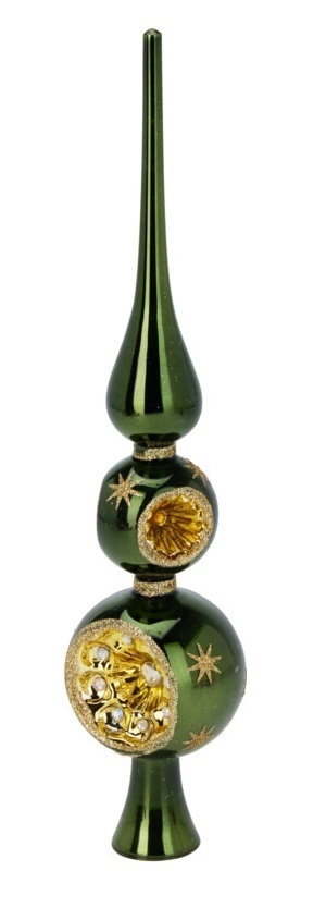 Szpic szklany 30cm z reflektorem zielony błysk (523402; 513374)