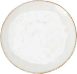 Talerz ceramiczny fi 21cm beżowy wytłaczany (959874)