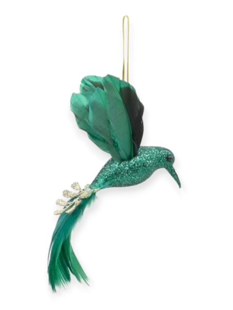 Hummingbird pendant bottle green glitter (TG76076-3)