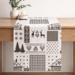 Bieżnik 40*150cm biały z szarymi domkami (SJ6-415) -40%