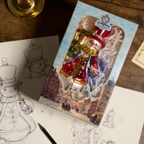 Huras Bauble: Santa Claus with presents in a car (HF525CL) foundation