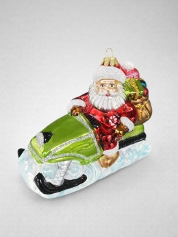 Christmas ornament: Santa Claus on a snowmobile (254) SZ