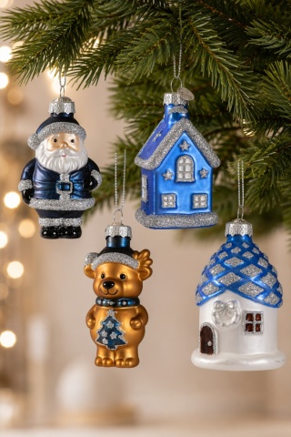 Glass ornament: Blue house (123958)
