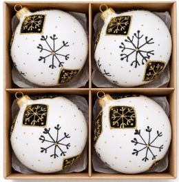 Bombki 100 dekorowane ornament op.4szt.: ZIMOWY CZAR