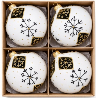 Bombki 100 dekorowane ornament op.4szt.: ZIMOWY CZAR