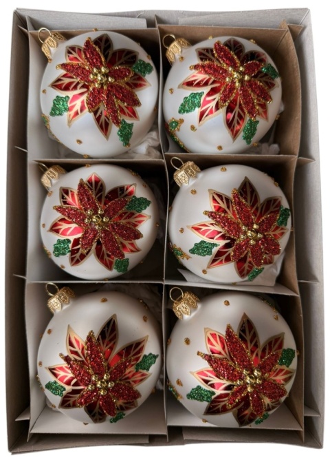 Bombki 80 dekorowane ornament op.6szt.: OPOWIEŚĆ WIGILIJNA