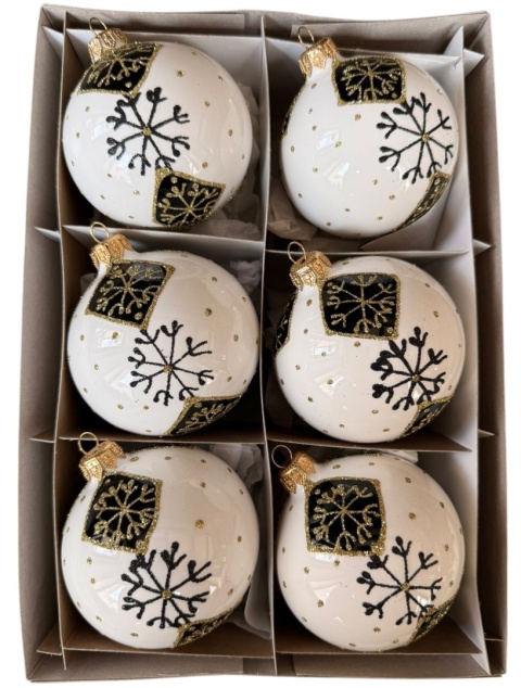 Bombki 80 dekorowane ornament op.6szt.: ZIMOWY CZAR