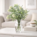 Bouquet of 5 frosted green branches, length 31cm (CV32873)