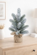 Choinka PE DELUX 35cm "śnieg" w worku jutowym (DC2052)L-20%