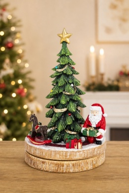Ceramic Christmas tree with rotating base and music box (8 melodies) (180951)