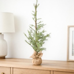 PE spruce Christmas tree 85cm in jute (CV36618)