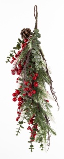Girlanda 70cm z czerwonymi owocami mix gałązek (180671) 70x23cm