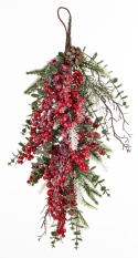 Girlanda 70cm z czerwonymi owocami mix gałązek (180671) 70x23cm