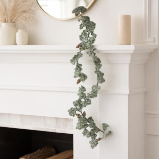 Snow-covered garland 180cm larch with cones (519196)