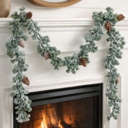 Green garland 180cm larch with cones (519196)