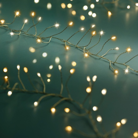 Girlanda 960LED złoty drucik ciepły biały/bursztyn 8funkcji 12m timer (496709) wew/zew