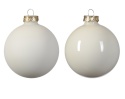 Kpl.12szt bombki szklane fi 6cm krem mix opal/mat (145686)