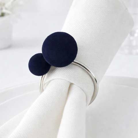 Kpl 3 obrączki złote na serwetkę, flokowane kulki 3kol. (RH9160-19GRB) h:6*4cm-50%