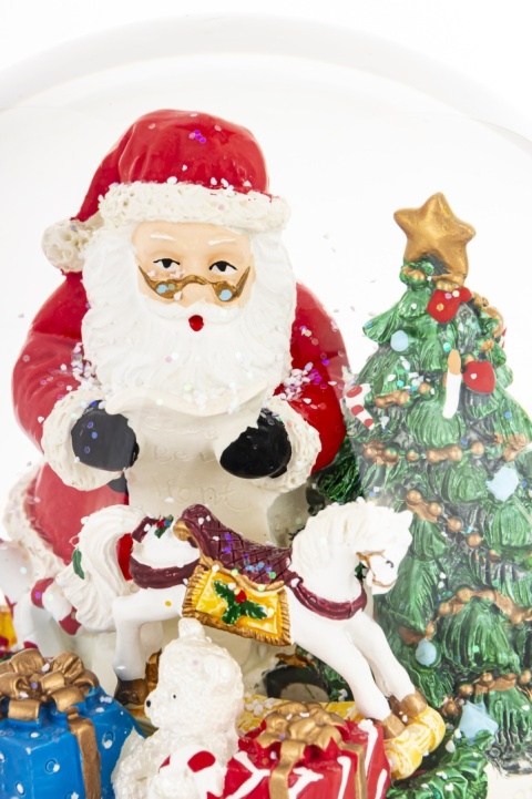 Christmas water globe 15cm on a decorative base, music box (181012)