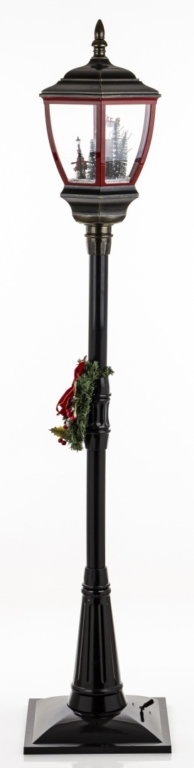 180 cm LED lantern with animated scene, swirling snow, and 8 melodies (179881) – power adapter included