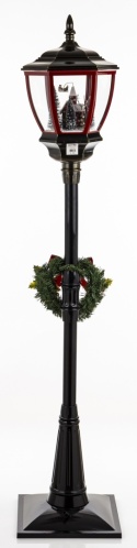 180 cm LED lantern with animated scene, swirling snow, and 8 melodies (179881) – power adapter included
