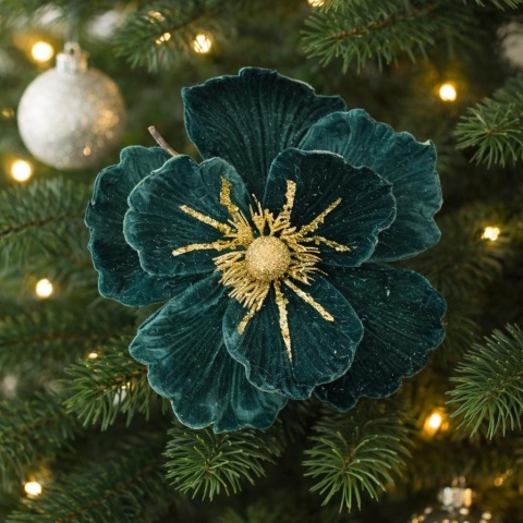 Magnolia velvet dark green gold glitter (CV37465-6)