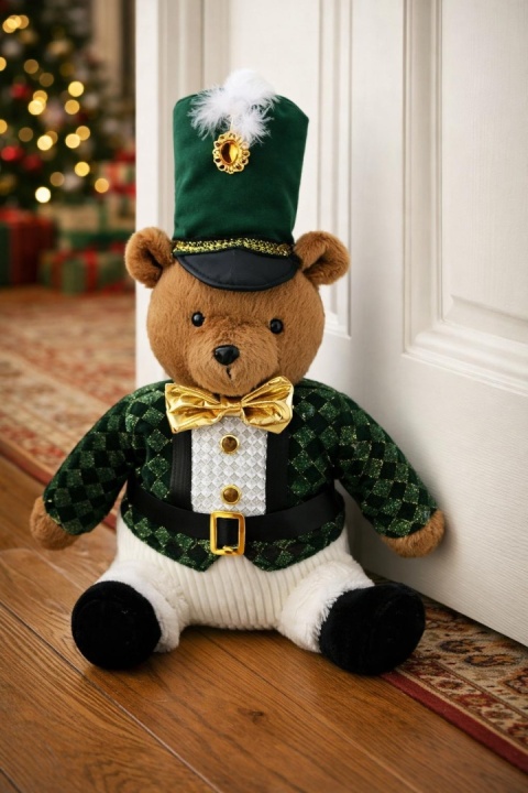 Teddy bear sitting 37cm in green suit (RF0519)-10%