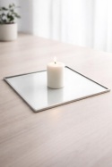 Podstawka lusterkowa kwadratowa 10cm srebrny brzeg (513198)-20%