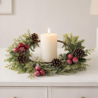 PU wreath for candle red fruits (158336)