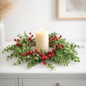 Wreath 30cm diameter, mix of burgundy fruit branches (CV37230)