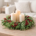 Wreath 40cm diameter, mix of burgundy fruit branches (CV37229)